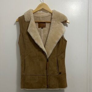 Emu Australia Brown and Cream Shearling Vest
